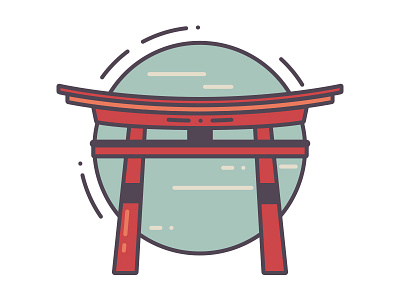 Torii design flat design flat icon icon illustration japan japanese gate minimalist vector