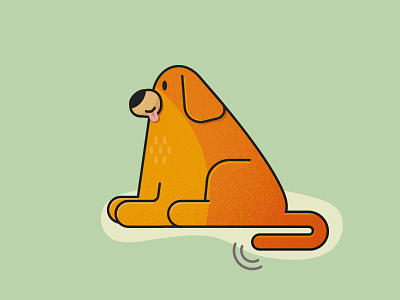 Wifi triangle puppy cartoon character design dog flat design icon illustation simple design triangle vector