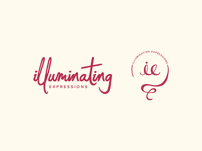 Illuminating Expressions Logo boutique branding caligraphy handdrawn handlettering lettering light bulb lighting logo logotype retail typography