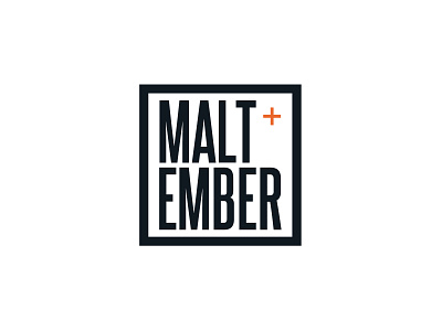 Malt + Ember Logo beer branding brewery logo pizza restaurant square typography