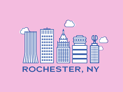 City of Rochester Illustration city fingerlakes illustration metro monoline new york rochester wny