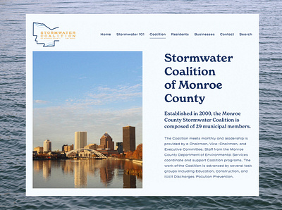 Stormwater Coalition of Monroe County Website branding conservation environment genesee river lake ontario monroe county new york ny preservation site squarespace ui ux water web website