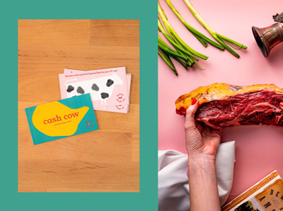 Butter Meat Co. Loyalty Card beef branding card cow design illustration loyalty card meat membership card ny print punch card spots stamp