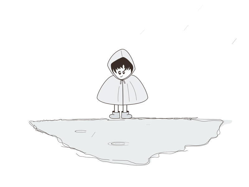 Puddle boy after effects animated gif animation design illustration jump puddle raining splash