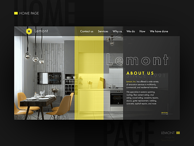 Lemont — Interior design agency black design gray ideas interior landing lemon logo ui ux web web design website yellow