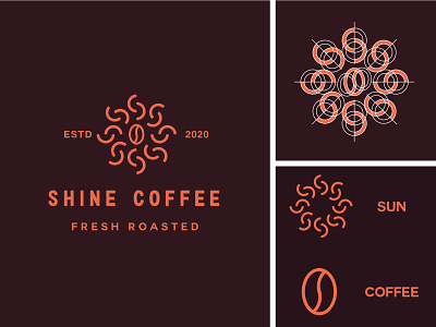 Shine Coffee Logo Design Concept brand branding clean coffee design graphic design identity illustration illustrator logo logotype sun symbol type