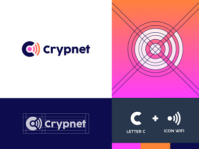 Letter C Crypnet Logo Design Concept app brand branding c logo clean concept design digital geometric gradient graphic design icon identity logo logotype modern simple smart logo symbol symmetry