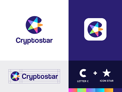 Cryptostar Logo Design Concept app application brand branding clean concept crypto design graphic graphic design icon identity logo logotype modern simple smart logo star symbol vector