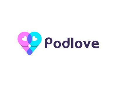 Podlove Logo Design app application brand branding clean colors creative design icon identity illustration illustrator logo logotype love music music app simple symbol vector