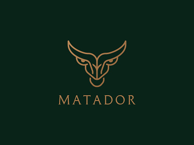 Matador Logo Design brand branding bull bulls clean design head icon identity illustration lineart logo logomark logotype luxury mascot matador spain symbol vector
