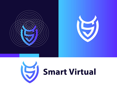 Smart Virtual - Logo Design Concept app application brand branding clean design digital graphic design identity illustraion illustration logo logogrid logotype monogram symbol technology type typogaphy