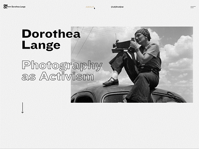 WIP - Dorothea Lange Gallery website art desktop gallery museum stylescape ui
