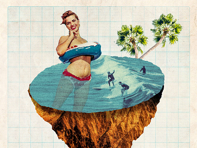 Castaway collage collageart digital collage retro