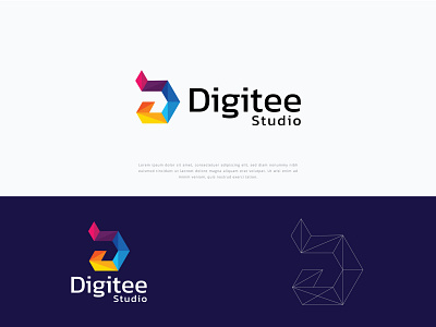 Digitee Studio Logo Design art branding graphic design icon illustration illustrator logo logo design minimal vector