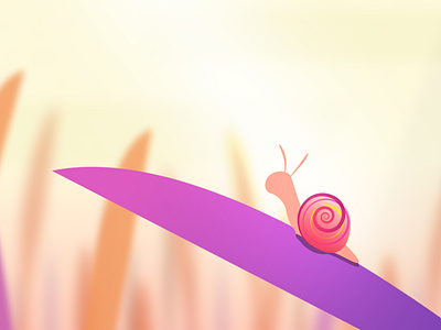 Little Snail animal animated animation illustration insect lighting nature purple snail spring sun