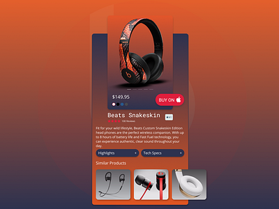Beats Audio Snakeskin Headphones UI figma design ui