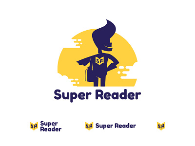 Super Reader Logo ( Boy Version ) branding design icon illustration logo