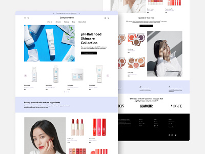 Beauty Brand E-Commerce Landing Page design landing page ui ux
