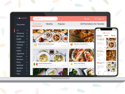 Gourmate Food Coupon App app design ui ux