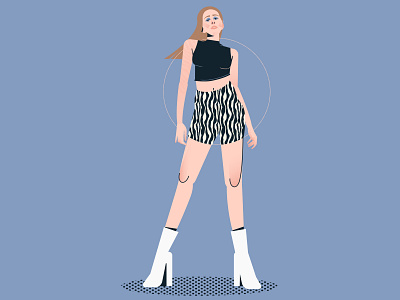 Inspiring lady from Instagram c: adobe illustrator fashion illustration girl character illustration lines vector vector illustration web