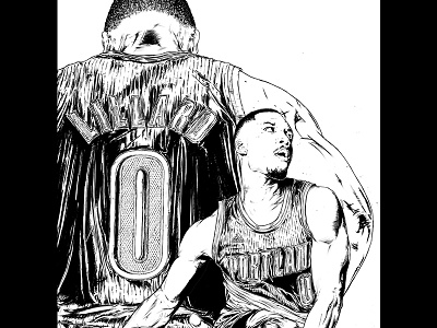 Lillard Dame basketball damianlillard illustration lillard nba playoff ripcity trailblazers wacom