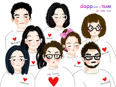 Dapp.com's Team 2019 designer developer illustration marketing team