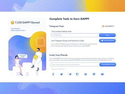 DAPPT Pre-listing Airdrop illustration user interface design