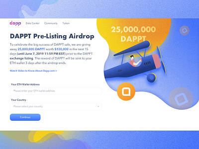 DAPPT Pre-listing Airdrop user interface design