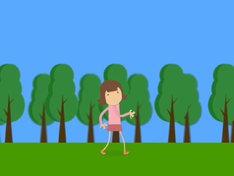 Girl Walk aftereffects illustrator