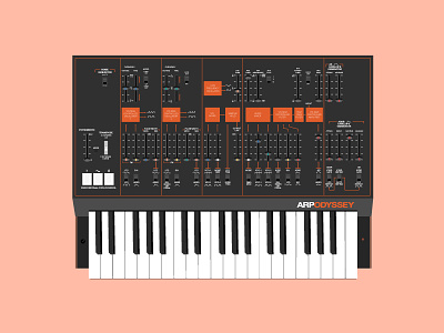 Arp Odyssey Synthesizer electronics gear illustration music synthesizer vector