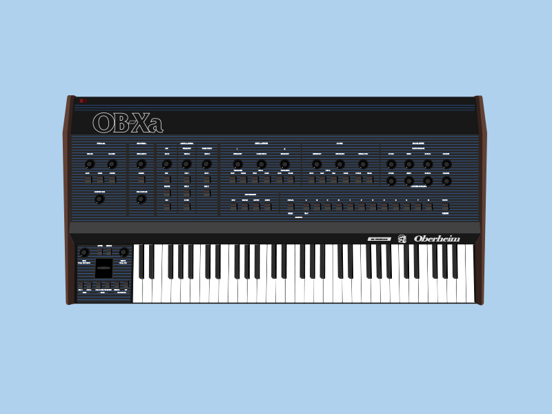 Oberheim OB-Xa Synthesizer vector photoshop illustrator music synthesizer illustration