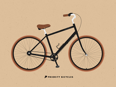 Priority Bicycles bicycle bike illustration minimal vintage bike