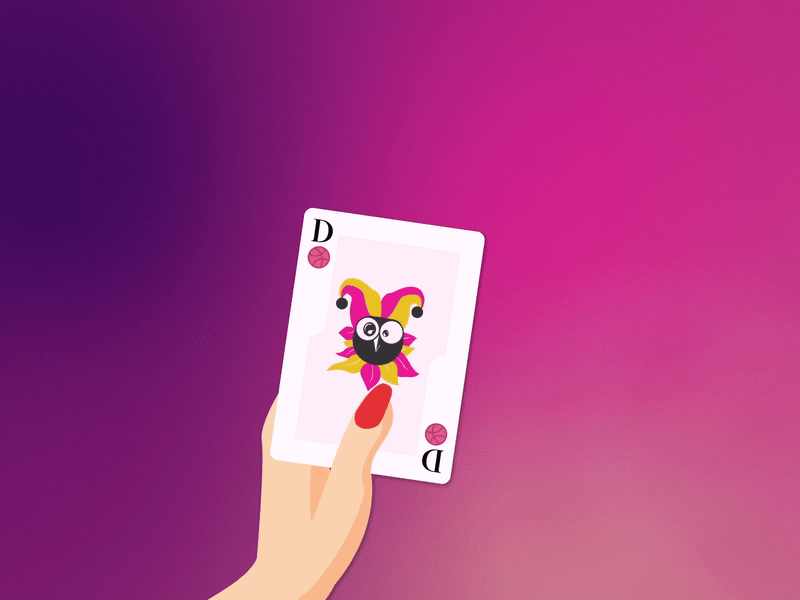 2 Dribbble Invites after effects animation cards dribbble invitation dribbble invite graphics invite joker poker card vector