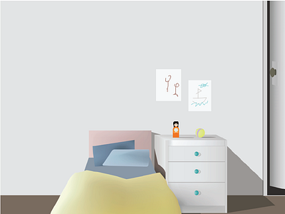 Simple Children's Room Illustration 2d design illustrator