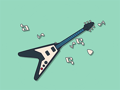 Ride on the Guitar after effect animation flat design gif guitar motion design music skull