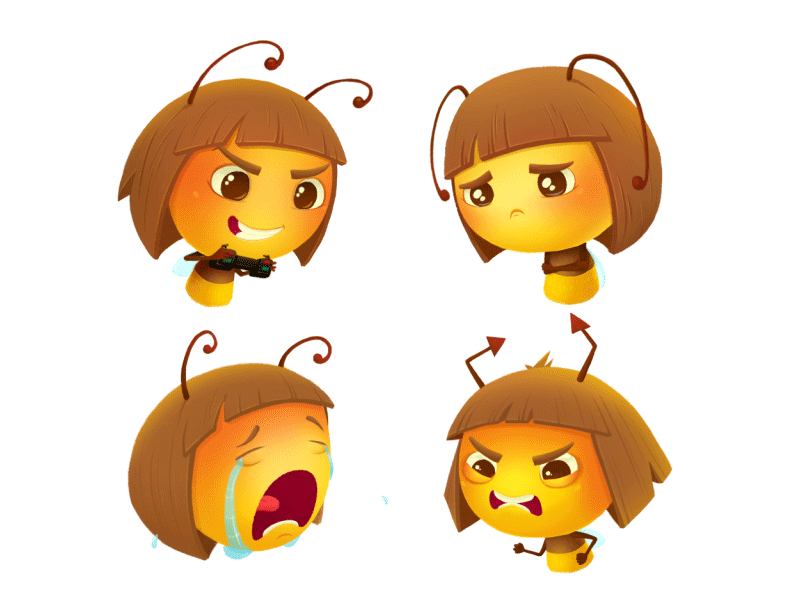 Polly Bee after effect animation bee character gif illustration