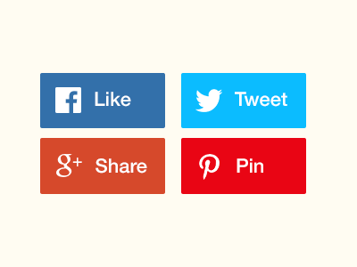 Flat Social Share Buttons GIF