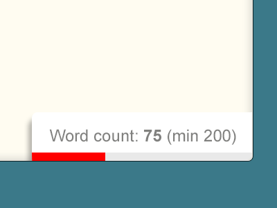 Editor UI / Word Count count max min scale text textfield word