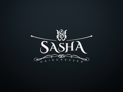 Sasha Hairdresser classic hairdresser logo monogram vintage