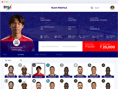 Sports League Dashboard Design dashboad design illustration sports typography website