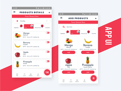 Retail app ui app application ui coreldrawx7 design flat ui