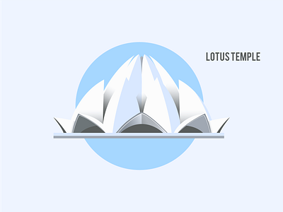 Lotus Temple delhi design flat icon illustration india lotus lotustemple temple vector