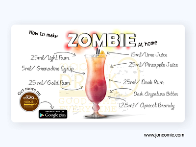 How to make zombie at home bar branding cocktail coreldrawx7 design flat illustration typography ui vector web