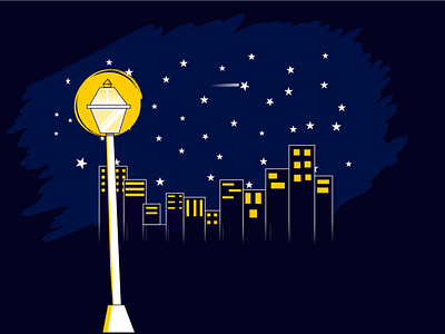 Night coreldrawx7 design flat illustration vector