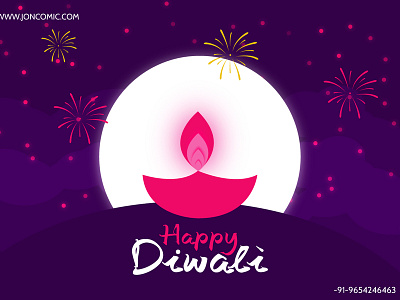 Happy Diwali coreldrawx7 design diwali flat icon illustration joncomic logo poster typography vector