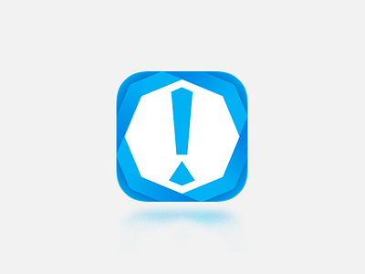 Icon for some antispam project absctract blue exclamation icon ios mark