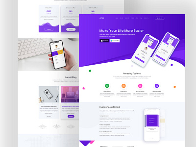 Appos App Template app app animation application creative ecommerce iphone landing page landing page ui layout onepage psd software theme trending uidesign ux webdesign
