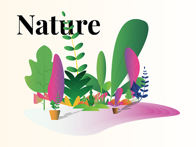 Nature Art ai app environment fineart gradient illustration iphone layout mobile nature psd file trendy ui ui ux design vector art vectorart