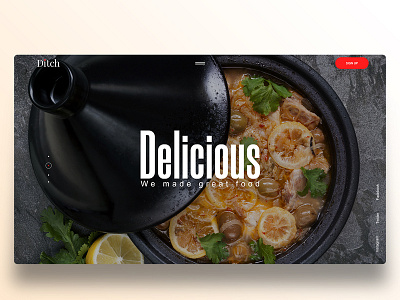 Delicious Ditch delicious ditch food food and beverage food app food app ui freemockup hotchpotch landing page layout mockup psd restaurant sketch ui ux webdesign xd