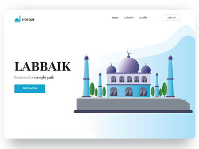 Mosque Art appdesign art heroimage homepage ios iphone isometric labbaik landingpage mosque slider ui ux web webdesign xd